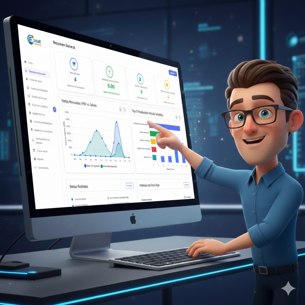 Gráfico de rendimiento interactivo y KPIs del Dashboard